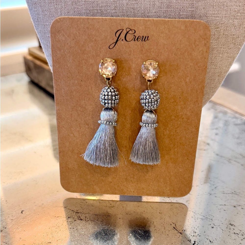 NWT J. Crew Silver Tassel Earrings